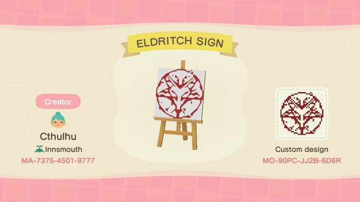 an animal crossing game screen showing the sign and symbols for each character's artwork