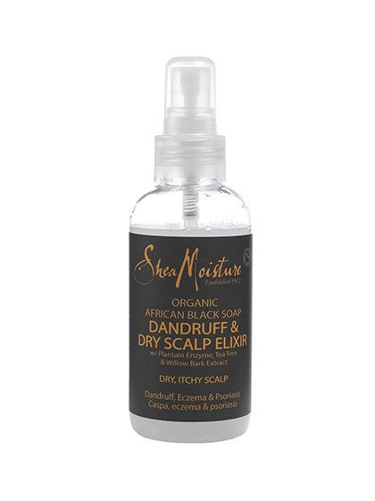 __Sheamoisture Organic African Black Soap Dandruff & Dry Scalp Elixir__ Hair Mask For Dandruff, Oils For Dandruff, Scalp Moisturizer, Drugstore Hair Products, Dry Itchy Scalp, Best Hair Oil, Hair Dandruff, Hair Oils, Shea Moisture