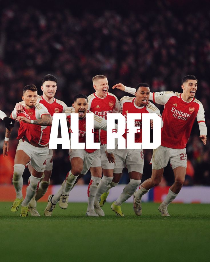 a group of soccer players running on a field with the words allred in front of them