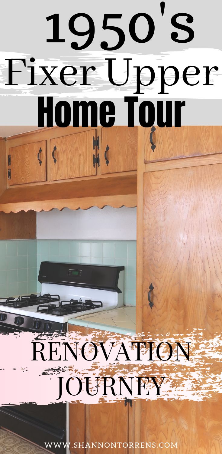 an old kitchen with the words 1950's fixer upper home tour renovation journey