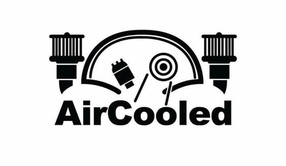 the logo for an air cooled company, which has been designed to look like it is in