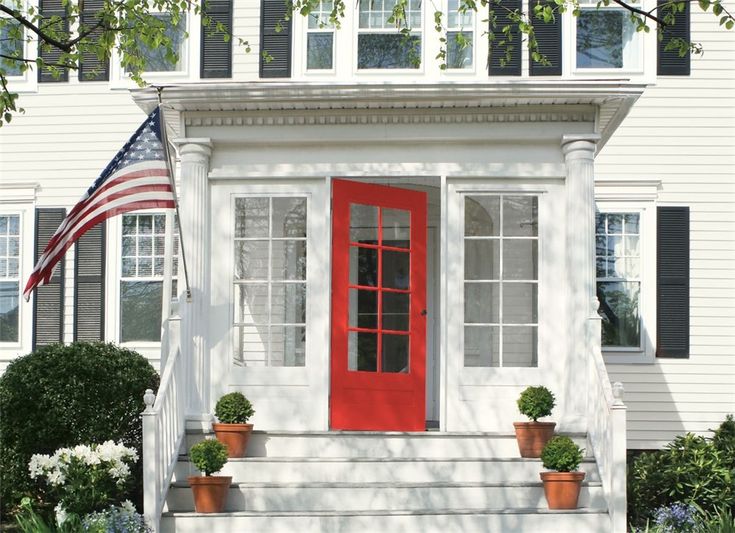 Front Door 10 | Benjamin Moore Slate Blue Paint, Exterior Refresh, Raspberry Truffle, Color Combinations Paint, Cottage Painting, Choosing Paint, Red Rain, Long Rain Coat, Paint Colors Benjamin Moore