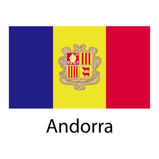 the flag of andora, with an image of a coat on it