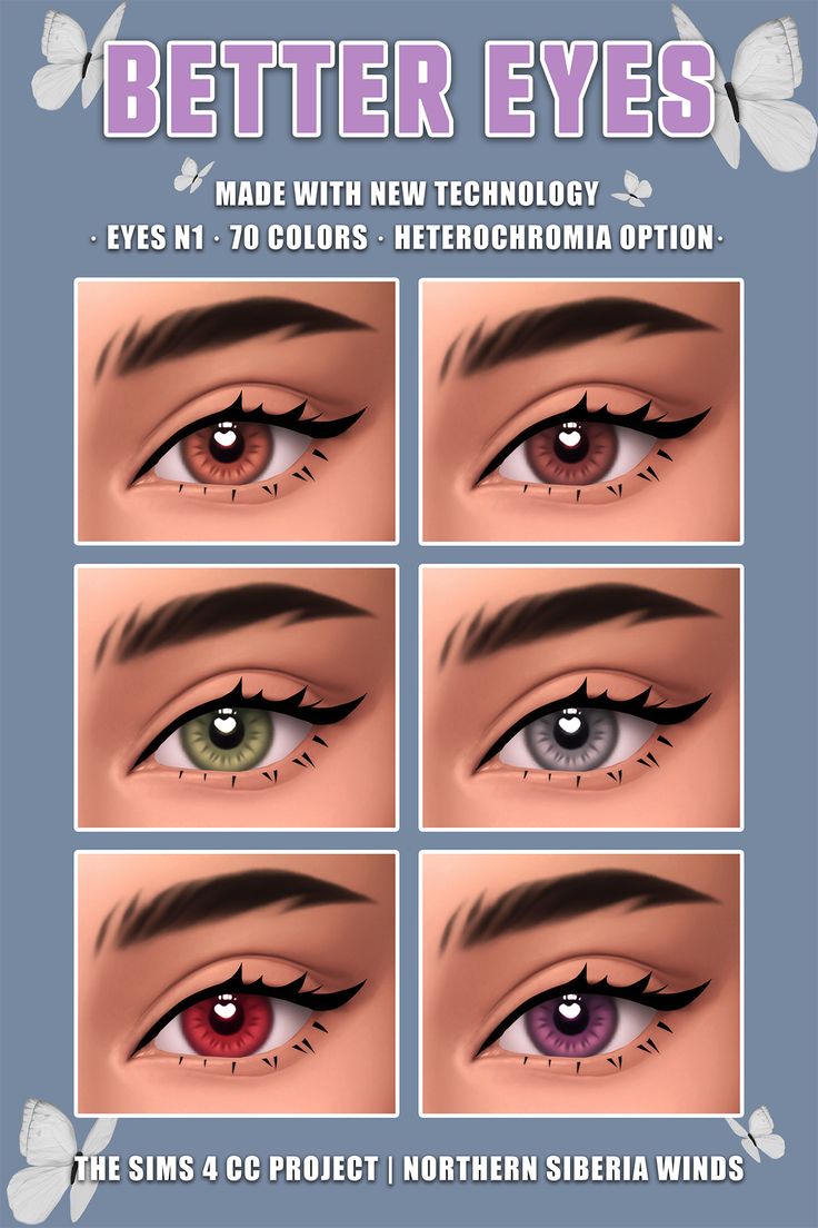 an image of different colored eyes