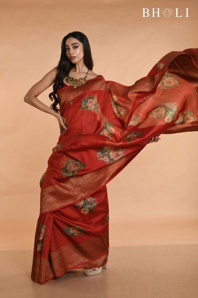 Handwoven Tussar Banarasi 8 Saris & Lehengas Festive Designer Tussar Silk Pre-draped Saree, Silk Tilla Dupatta For Designer Wear, Designer Chanderi Dupatta With Tilla, Red Tussar Silk Designer Pre-draped Saree, Red Tussar Silk Pre-draped Designer Saree, Festive Pre-draped Tussar Silk Saree In Traditional Drape, Elegant Tussar Silk Pre-draped Saree With Zari Weaving, Elegant Pre-draped Saree For Festivals With Tilla, Designer Banarasi Silk Dupatta With Tilla