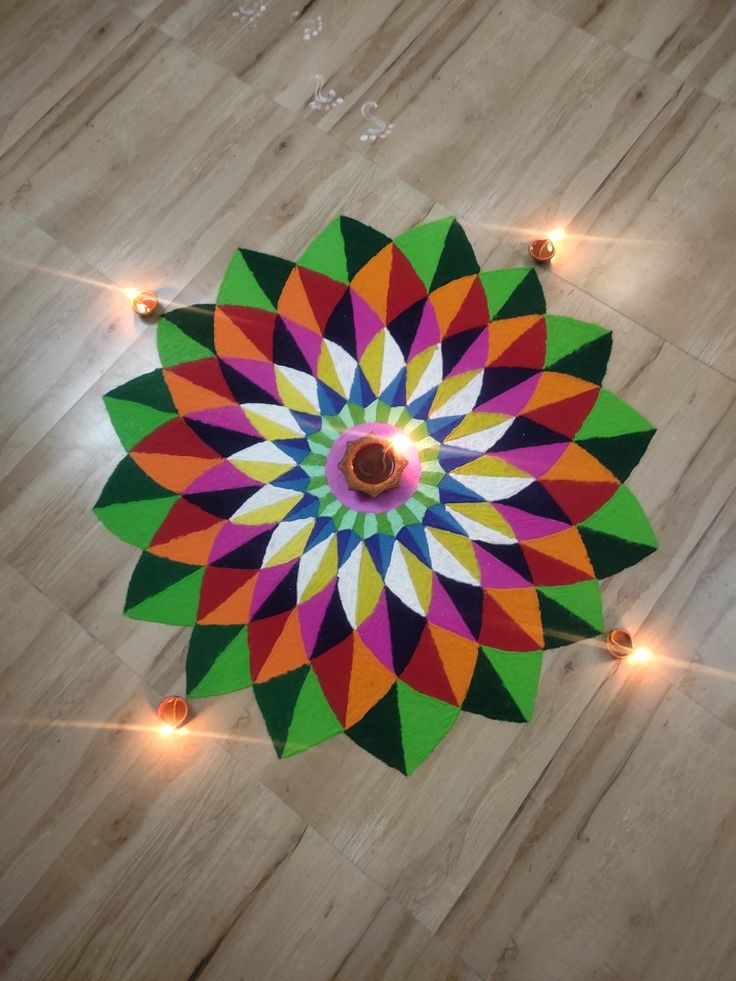 Diwali Geometric Rangoli Designs, Designs For Rangoli, Geometric Rangoli, Rangoli Designs, Geometric Designs, Paper Lamp, Geometric Shapes, Art Ideas, Novelty Lamp