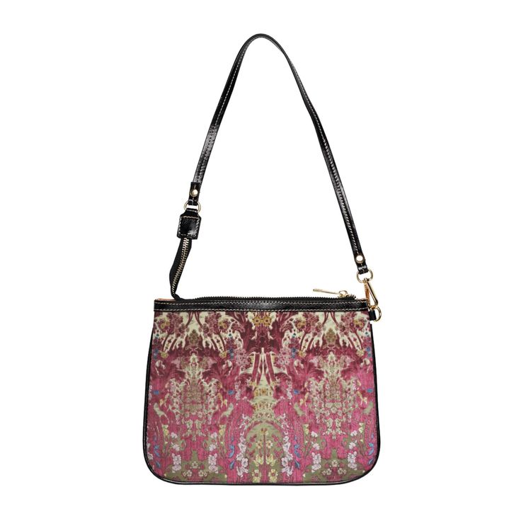 This unique and vibrant shoulder bag adds a chic touch to any outfit. Its compact size (10"w x 8"h) and lightweight construction makes it the perfect accessory for carrying around your essentials in style. Our one of a kind purse features a late nineteenth- century archival Italian art nouveau damask and velvet wallpaper design in rose and burgundy tones. This gorgeous design is printed onto high-grade vegan leather by our top-rated production partner just for you. Pair this item with our coordi Copper Water Bottle, Velvet Wallpaper, Vegan Wallet, Italian Art, Wallpaper Design, Gorgeous Design, Rococo, Top Rated, Damask