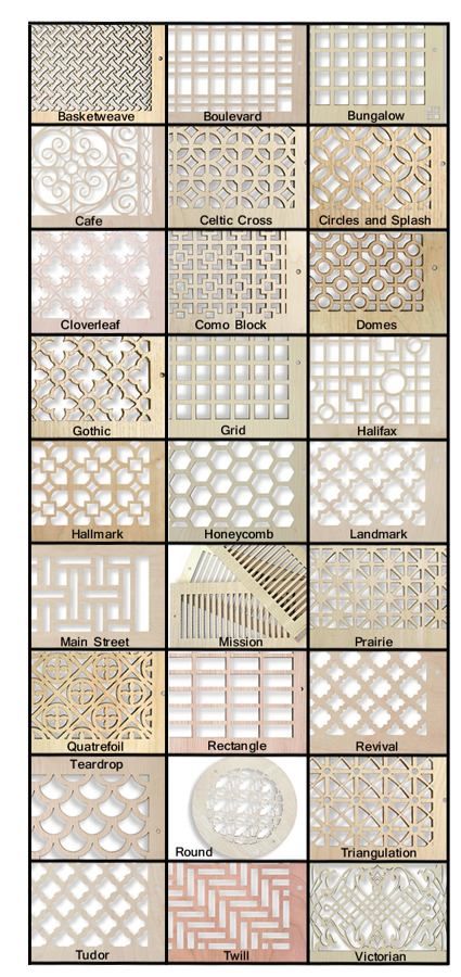 many different types of decorative metal grilles