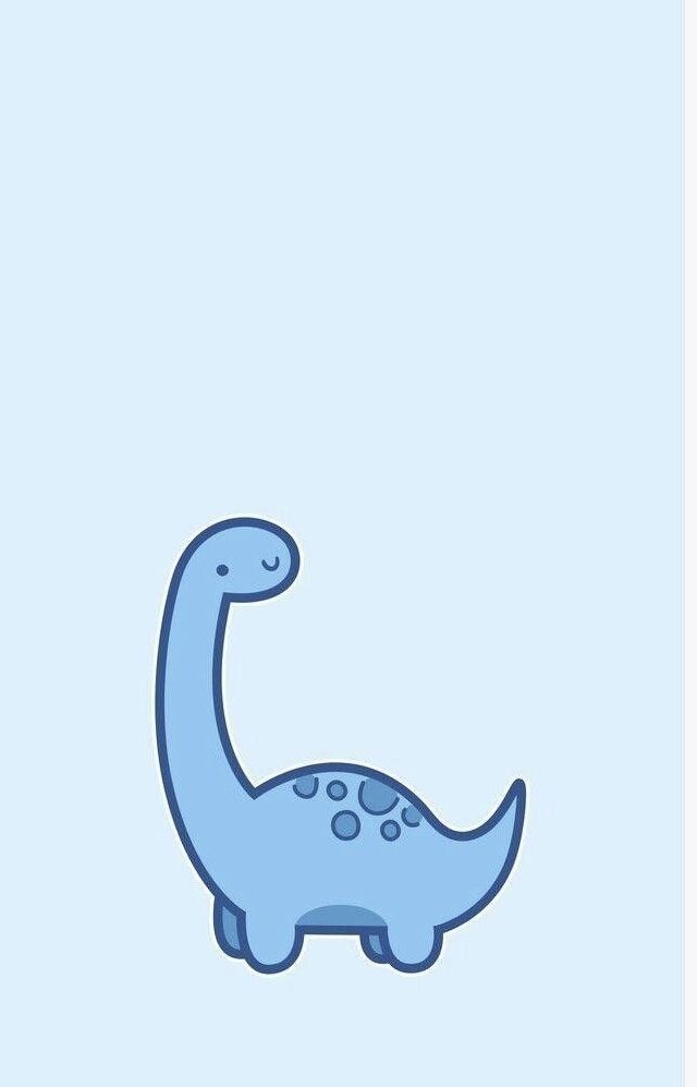 a drawing of a blue dinosaur on a light blue background