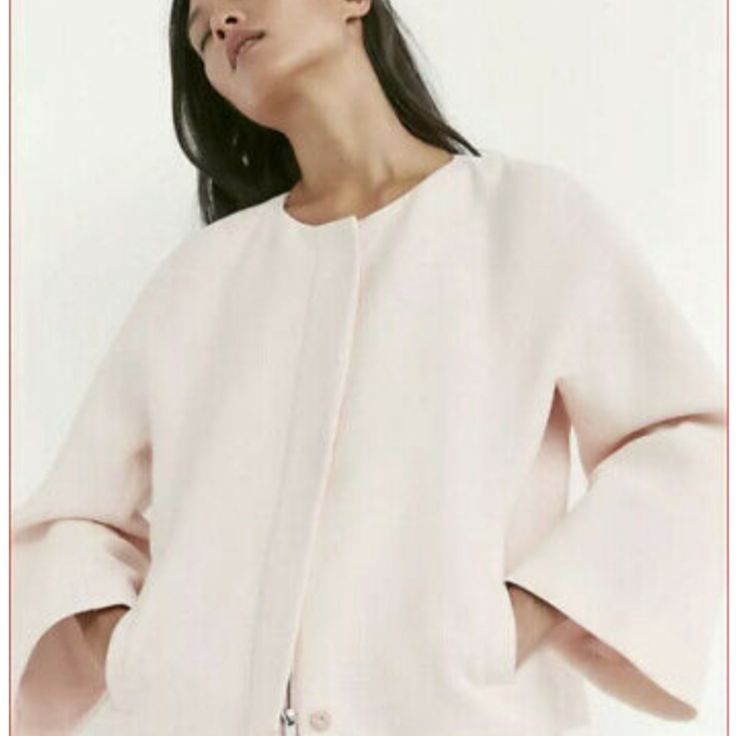 Amazing Blush Color Jacket Feminine Spring Outerwear For Day Out, Feminine Beige Outerwear For Spring, Feminine Outerwear For Fall Day Out, Feminine Outerwear For Day Out In Fall, Feminine Fall Outerwear For Day Out, Feminine Beige Outerwear For Work, Feminine Spring Outerwear For Work, Massimo Dutti Women, Cropped Blazer Jacket