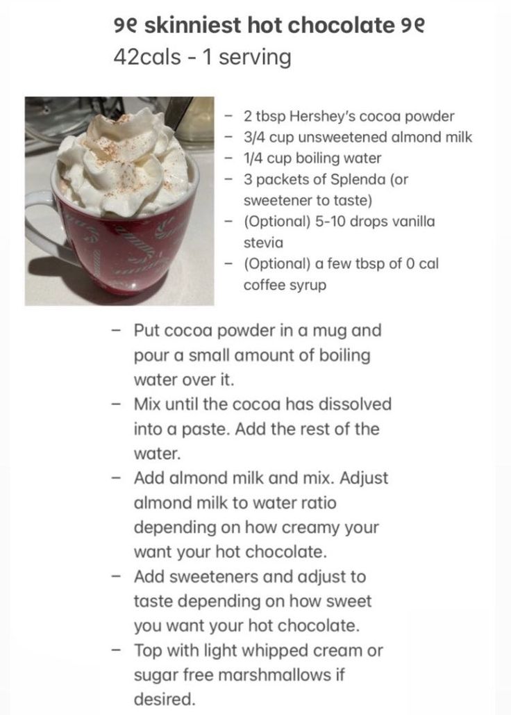 a recipe for hot chocolate with whipped cream