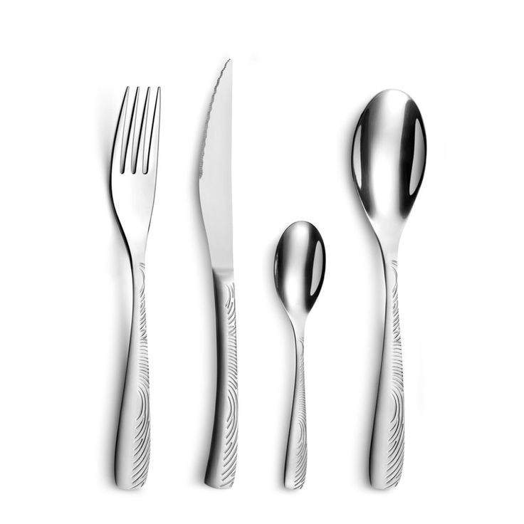 three forks, one knife and two spoons