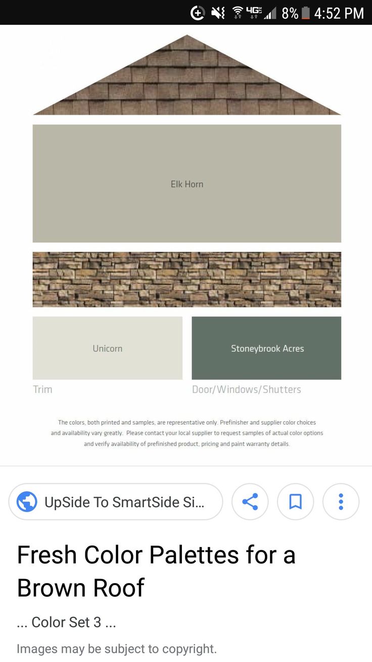 the color palettes for a brown roof are shown in this screenshote screen shot