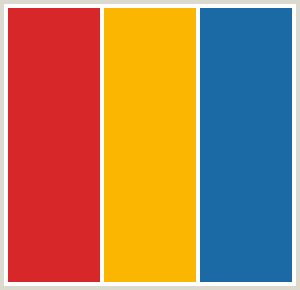 the color red, yellow and blue is shown in this square frame with white border