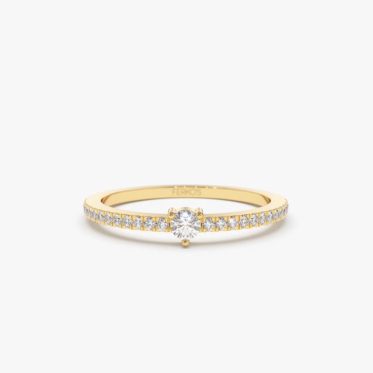 14k Minimalist Pave Diamond Stacking Ring Diamond Stacks, Diamond Stacking Rings, Local Jewelry, Stacking Ring, Eternity Bands, Diamond Gemstone, Gold Yellow, Stacking Rings, Pave Diamonds