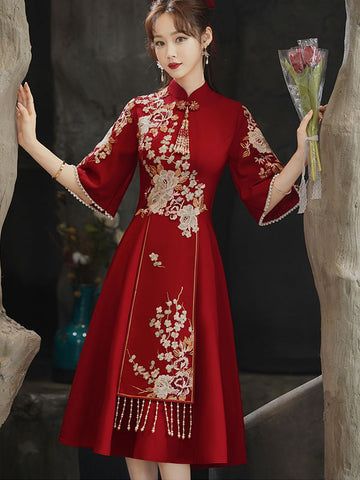 New arrival 2020 custom made qipao and cheongsam dresses in various style for wedding and other occasions at imallure.com. Professional tailor, Better fit. FREE INTERNATIONAL SHIPPING Qi Pao Wedding, Qi Pao Dress, Shanghai Dress, Cheongsam Wedding Dress, Qun Kwa, Style For Wedding, Cheongsam Wedding, Wedding Cheongsam, Qipao Wedding