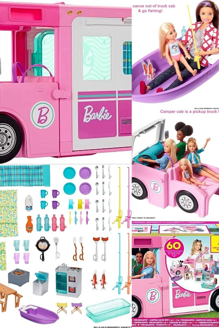 an advertisement for barbie's ice cream truck with two girls in it and accessories