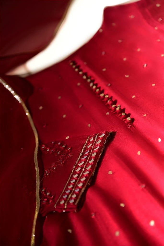 Red Semi-stitched Cotton Silk Sharara, Red Cotton Silk Kurta For Wedding, Wedding Red Cotton Silk Kurta, Festive Tissue Silk Sharara With Gota Work, Festive Cotton Silk Sharara With Gota Work, Festivals Cotton Silk Kurta With Sheer Dupatta, Designer Floor-length Chanderi Sharara, Organza Kurta With Gota Work, Bollywood Style Red Cotton Silk Sharara