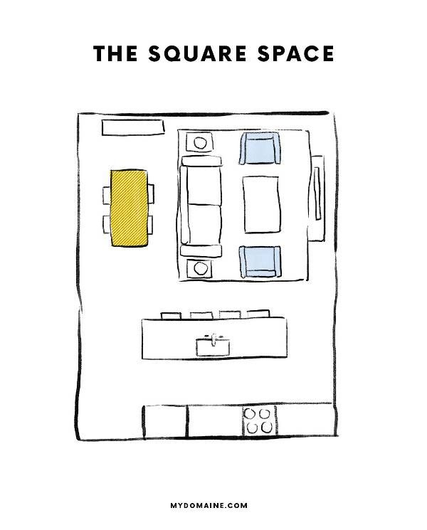 the square space is shown in black and white