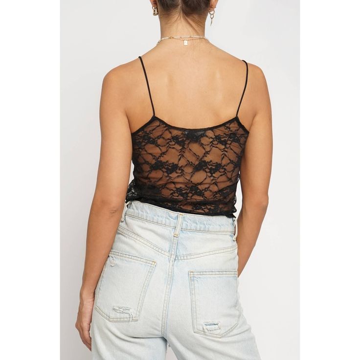 A wardrobe essential, this lace v-neck cami top is the perfect way to update your look! Add some subtle elegance and style with the timeless lace detailing. With a figure-flattering fit, this cami top is sure to make you look and feel your best. Gotta love a cami that never goes out of style! See through lace Spaghetti strap V neck Tight fit 95% Nylon, 5% Spandex Lace Cami Top, Subtle Elegance, Black Camis, Lace Cami, Cami Top, Cami Tops, Out Of Style, Love A, Wardrobe Essentials