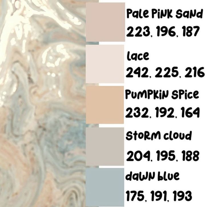 the color scheme for pastel pink sand is shown in shades of gray, beige and white