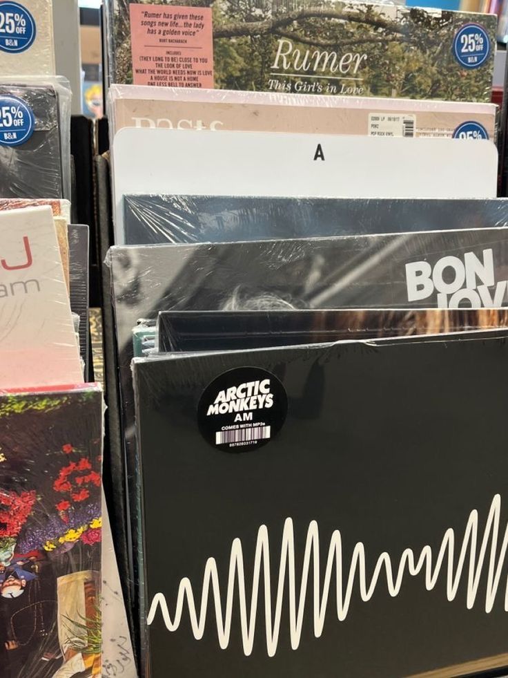 several records are stacked on top of each other