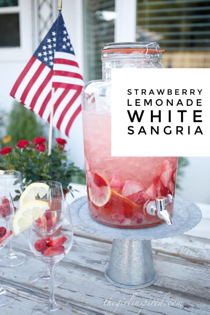 strawberry lemonade white sangria on a table