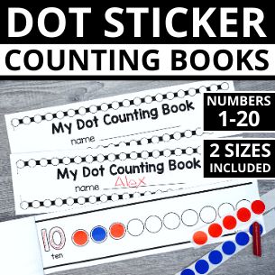 this is an image of printable dot stick counting books