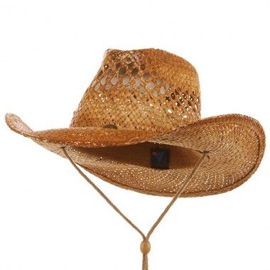 Vented Tea Stained Raffia Hat with String Outback Hat, Raffia Hat, Western Hat, Tea Stains, Western Hats, Cowgirl Hats, Your Outfit, Unique Tshirts, Quince