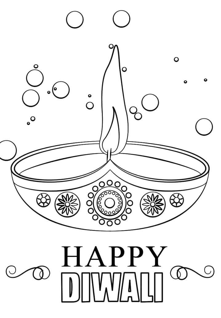 happy diwali coloring page for kids