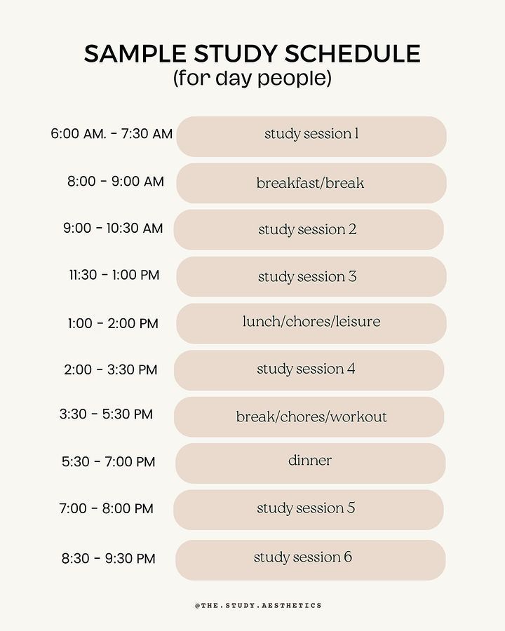 the sample study schedule for students to learn how to use it in their class room Creating A Study Schedule, Study Scedual Aesthetic, Schedule Organization School, Weekend Study Schedule For Exam, Best Schedule For Study, Early Morning Study Schedule, How To Study For Finals In 2 Weeks, Productive Study Schedule, Teas Study Schedule