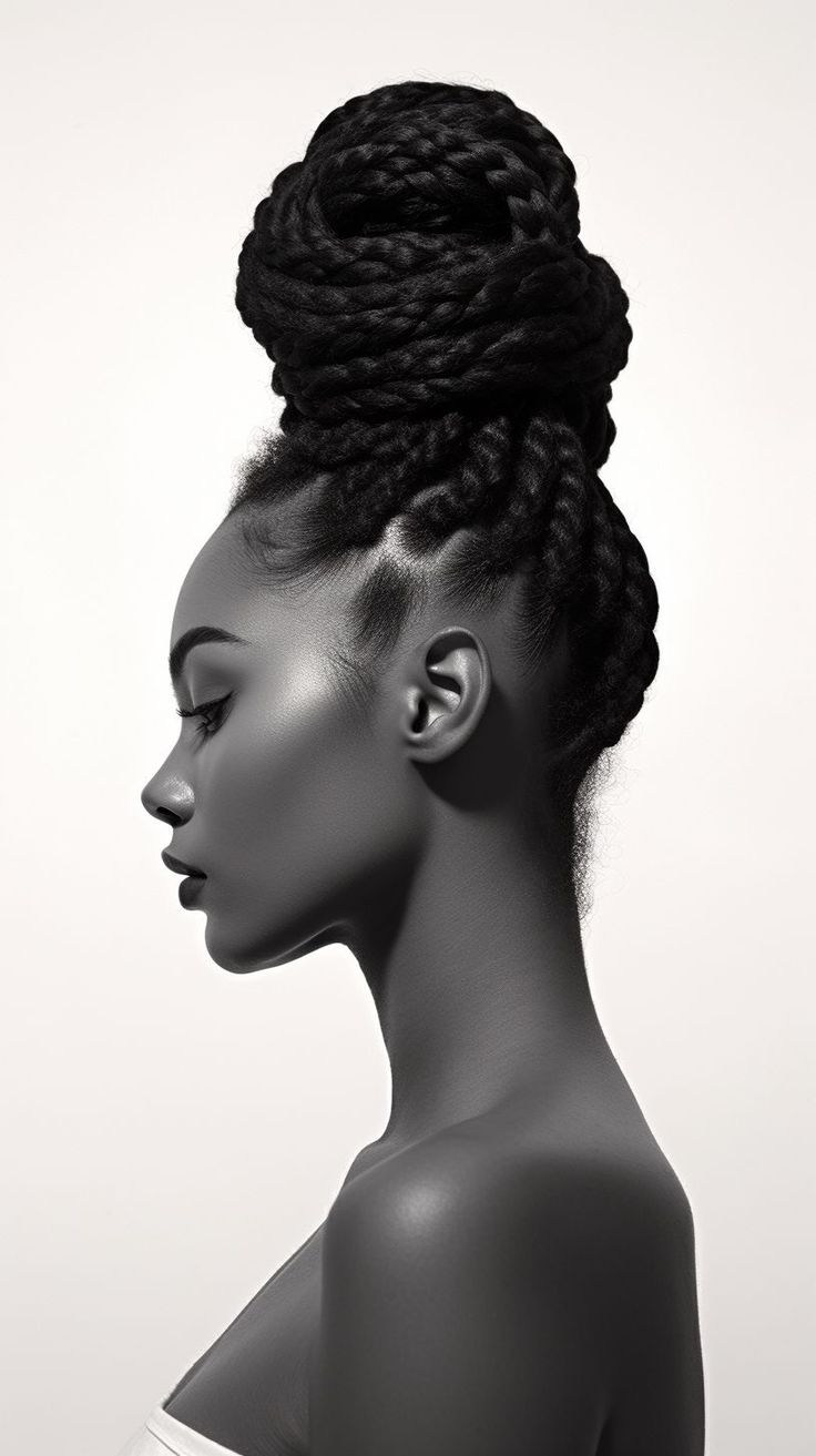 an african woman with braids in her hair