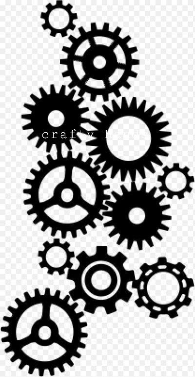 black and white image of gears on a white background