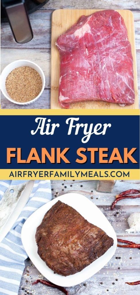 air fryer flank steak on a cutting board