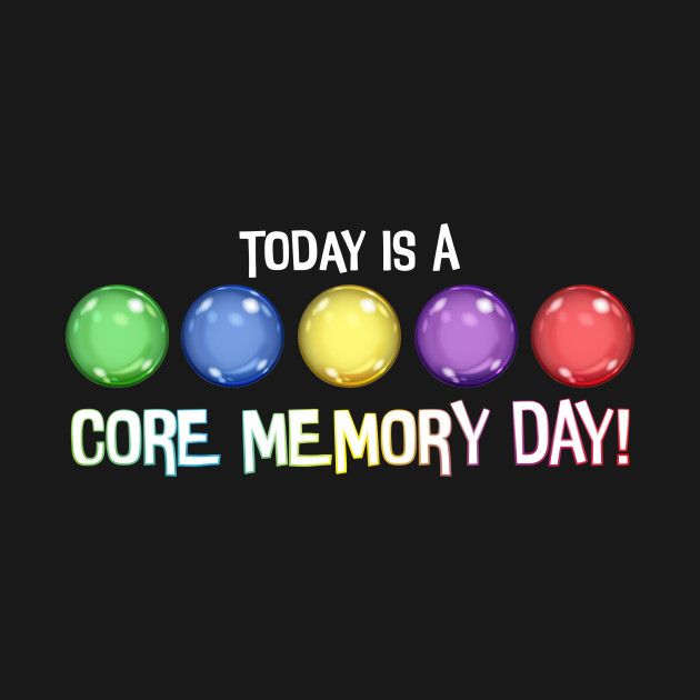 the words, today is a core memory day on a black background with colorful balls