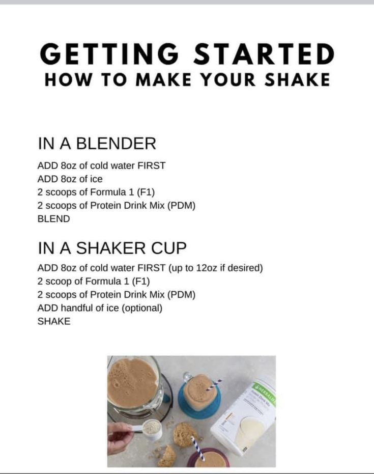 the instructions for getting started how to make your shake