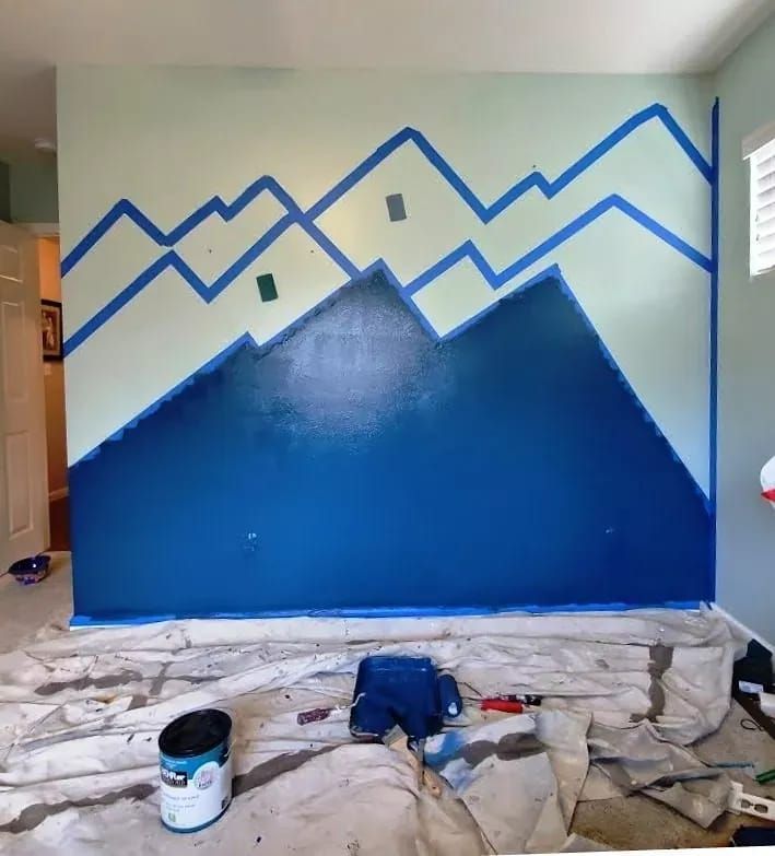 a room that has some paint on it