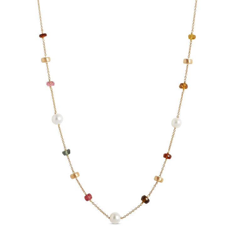 Make any occasion a little more colorful and captivating with our gemstone beaded necklace in 14k yellow gold. This gorgeous necklace is part of our Toscano Collection and showcases our favorite gemstones in colorful beaded form, including garnet, amethyst, blue topaz and pearls. We curated this Italian made piece as a beautiful example of artistry and style. Elegant Multicolor Rondelle Beaded Necklaces, Elegant Multicolor Single Strand Gemstones, Fine Jewelry Briolette Gemstone Beads Necklace, Elegant Multicolor Gemstone Beads Necklace, Classic Gold Multi-stone Necklace, Yellow Gold Jewelry With Multi-stone Round Beads, Elegant Multicolor Pearl Necklace With Gemstone, Elegant Multi-stone Beaded Necklace, Yellow Gold Multi-stone Round Bead Jewelry