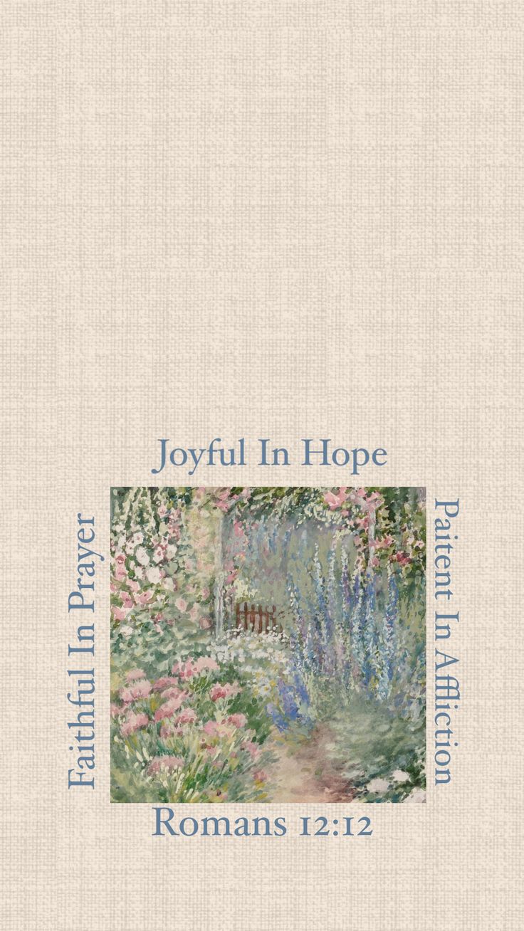 the cover of joyful in hope, featuring an image of a garden with flowers