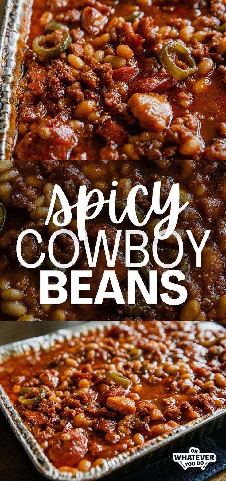 Spicy Cowboy Beans - Or Whatever You Do Cowboy Beans With Brisket, Spicy Cowboy Beans, Spicy Baked Beans Recipe, Loaded Baked Beans, Prime Rib Recipe Easy, Leftover Prime Rib Recipes, Cowboy Baked Beans, Easy Smoker Recipes, Chef Grill