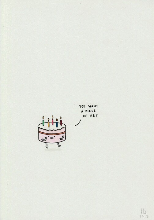 a drawing of a birthday cake with candles on it