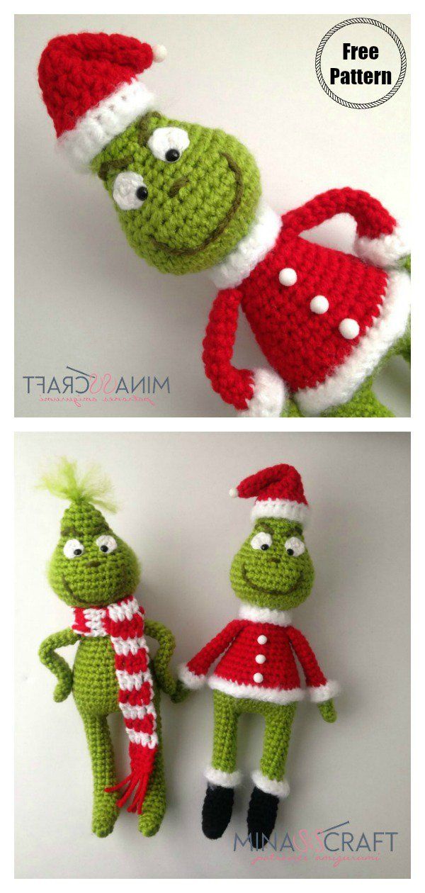 crochet pattern for the grinch amigurum