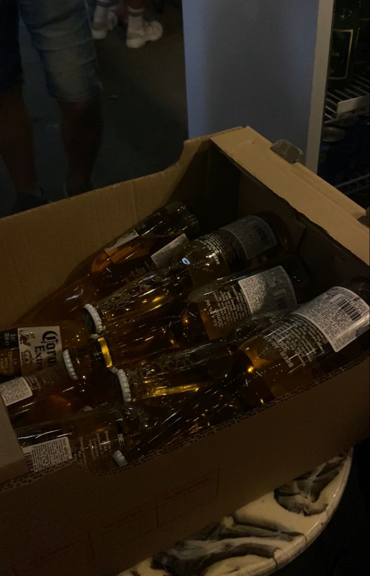 there are many empty bottles in the box