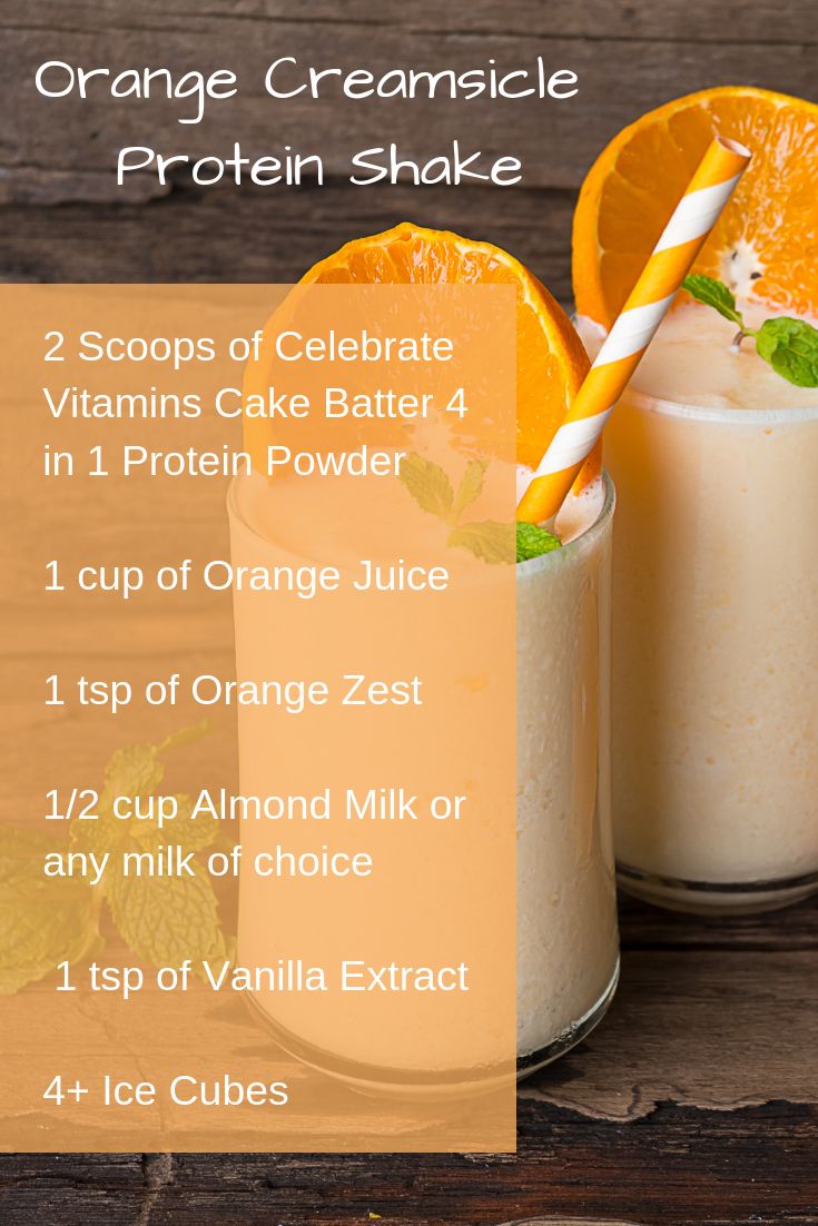 orange creamsice protein shake recipe with ingredients