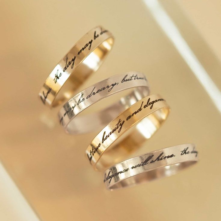 Personalize a message onto our Classic and bold, this band ring shines from all angles. Made from high quality materials that are perfect for everyday wear! Gold Filled Hypoallergenic, lead and nickel free Band Width 3.5mm Customize your message, a minimum of 30 characters and maximum of 60 characters (including spaces). In photo: "Life is tough my darling, but so are you" - Maya Angelou Symbols and emojis cannot be engraved #R015-G Taylor Swift Quote, Engraved Ring, Gold Bond, Life Is Tough, My Darling, Taylor Swift Quotes, Maya Angelou, Engraved Rings, Ring Gold