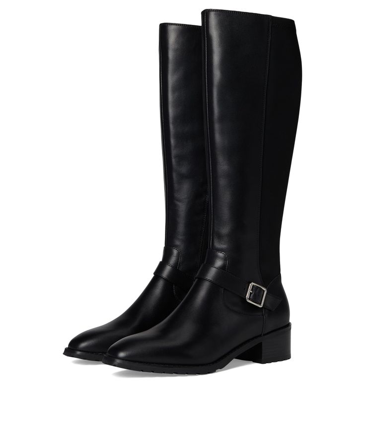 PRICES MAY VARY. Waterproof: protects against rain, puddles and slush to keep feet dry in wet conditions Block Heel Rubber sole Buckle Detail Feeling Great, Knee High Boots, Special Features, Knee High, Block Heels, Rubber Sole, Black Leather, Buckle, Boots