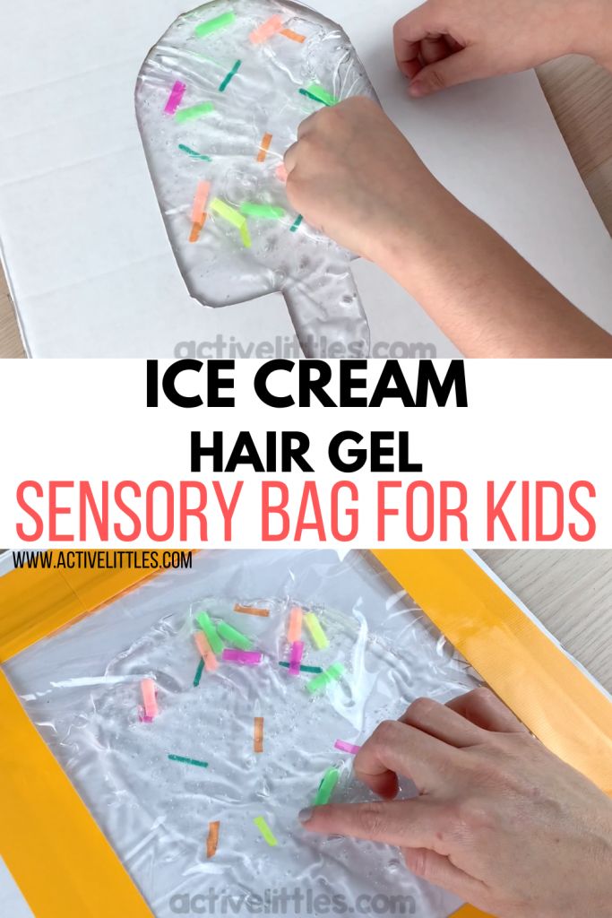 an ice cream hair gel bag for kids is shown with the text, how to use it