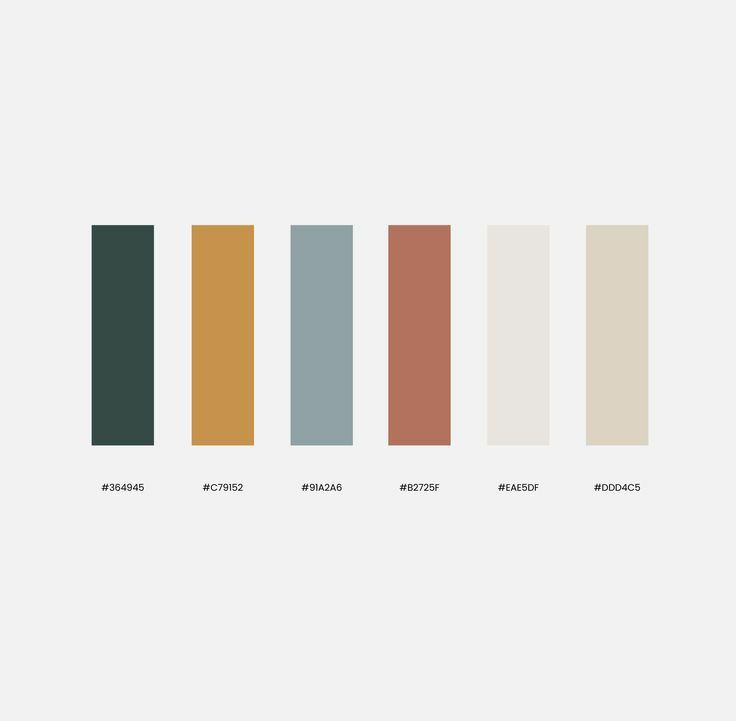 the color palette is shown in different shades