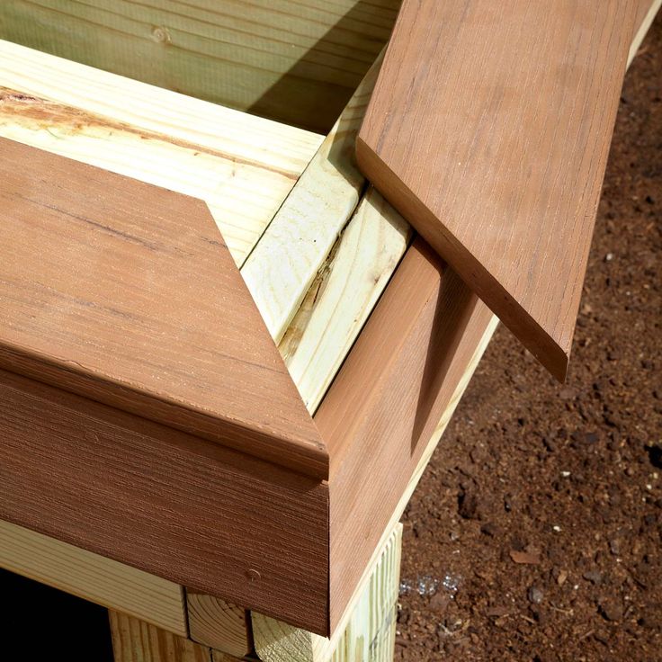 a close up view of a wooden bench