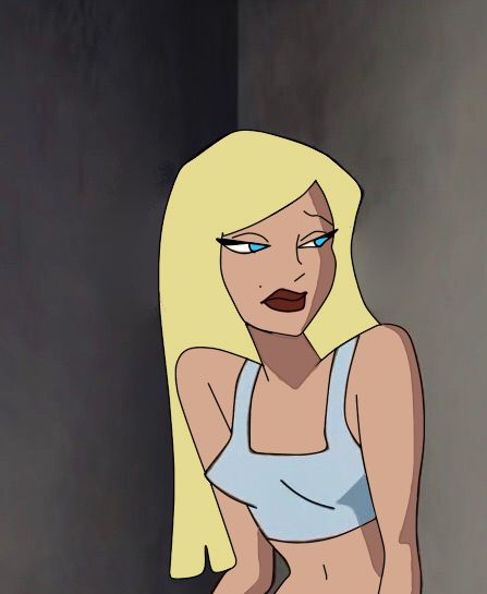 a cartoon character with blonde hair and blue eyes